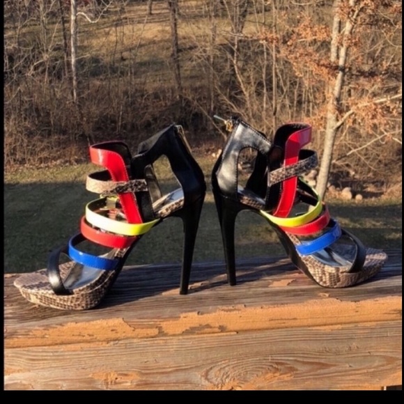 LFL multi color candy heels 80s inspired - Picture 4 of 8